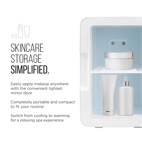 Mini Refrigerador con Espejo, Capacidad 4 Litros, Color Blanco, Modelo RJ48-6-ML