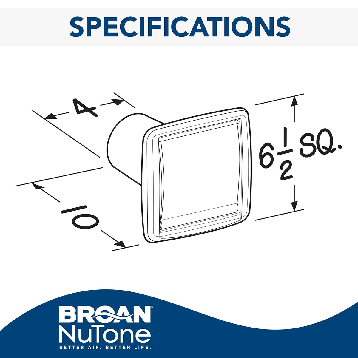 Broan-NuTone WVK2A - Kit de conductos flexibles de pared para ventiladores de ventilación, 10,16 cm