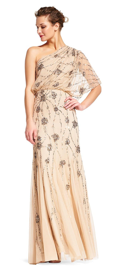 Adrianna Papell Vestido de un Hombro con Cuenta Vestido para Mujer