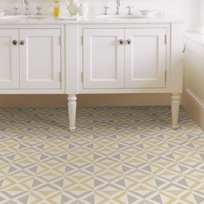 FloorPops Isosceles - Azulejos para despegar y pegar, blancos y blanquecinos