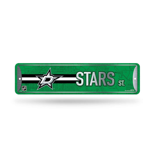Rico Industries NHL Dallas Stars - Letrero de Metal para Calle de 4 x 15 Pulgadas, decoración del hogar, Dormitorio, Oficina, Cueva de Hombre
