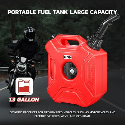 DNA MOTORING Tanque de Gasolina 1.3 GAL, 5 L para Motocicleta ATV Todoterreno con Montaje y Cerradura, Rojo, 2 Piezas TOOLS-00499