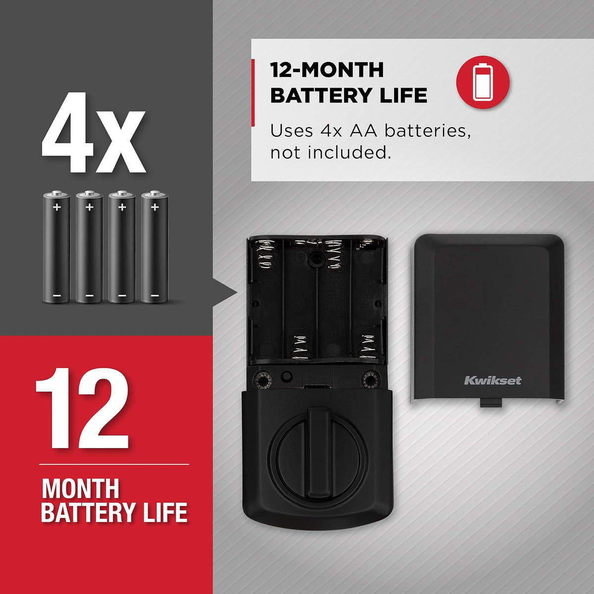 Kwikset SmartCode 270 Cerradura Electrónica | Negro mate, bloqueo automático, hasta 50 códigos, batería 12 meses