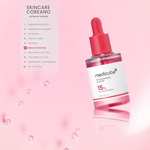 MEDICUBE TXA Niacinamide 15 Serum, Sérum Facial Coreano con 15% TXA + Niacinamida, para Luminosidad, Tono Desigual y Marcas Visibles, 30 ml