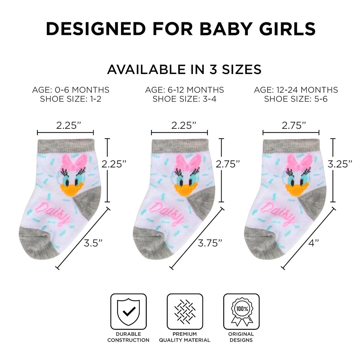Disney Baby Girls & Boys Minnie Mouse, Mickey Mouse, Baby Shark, Justice League 10-pack Infant Sock 0-24 Months Calcetines bebés niños