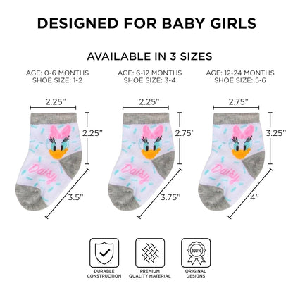 Disney Baby Girls & Boys Minnie Mouse, Mickey Mouse, Baby Shark, Justice League 10-pack Infant Sock 0-24 Months Calcetines bebés niños