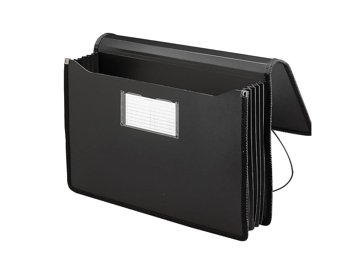 Smead Poly Premium - Cartera expandible con cierre, expansión de 5-1/4 pulgadas, tamaño legal, negro (71510)