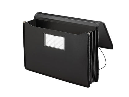 Smead Poly Premium - Cartera expandible con cierre, expansión de 5-1/4 pulgadas, tamaño legal, negro (71510)