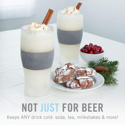 Host Freeze Cooling Beer Pint Glass for The Perfect Temperature Every Time, Clear, Set of 2