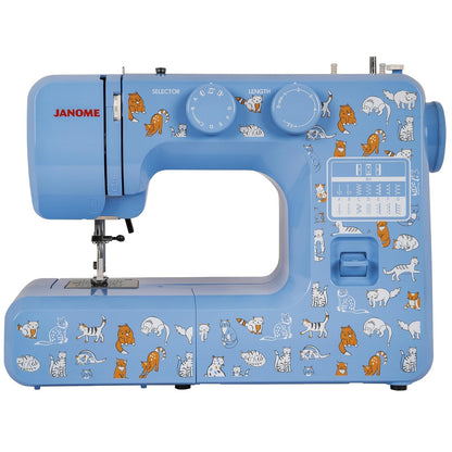 Janome Cat Fancy - Máquina de coser fácil de usar con marco interior de metal, diagrama de bobina, videos tutoriales, fabricada pensando en principiantes, multicolor