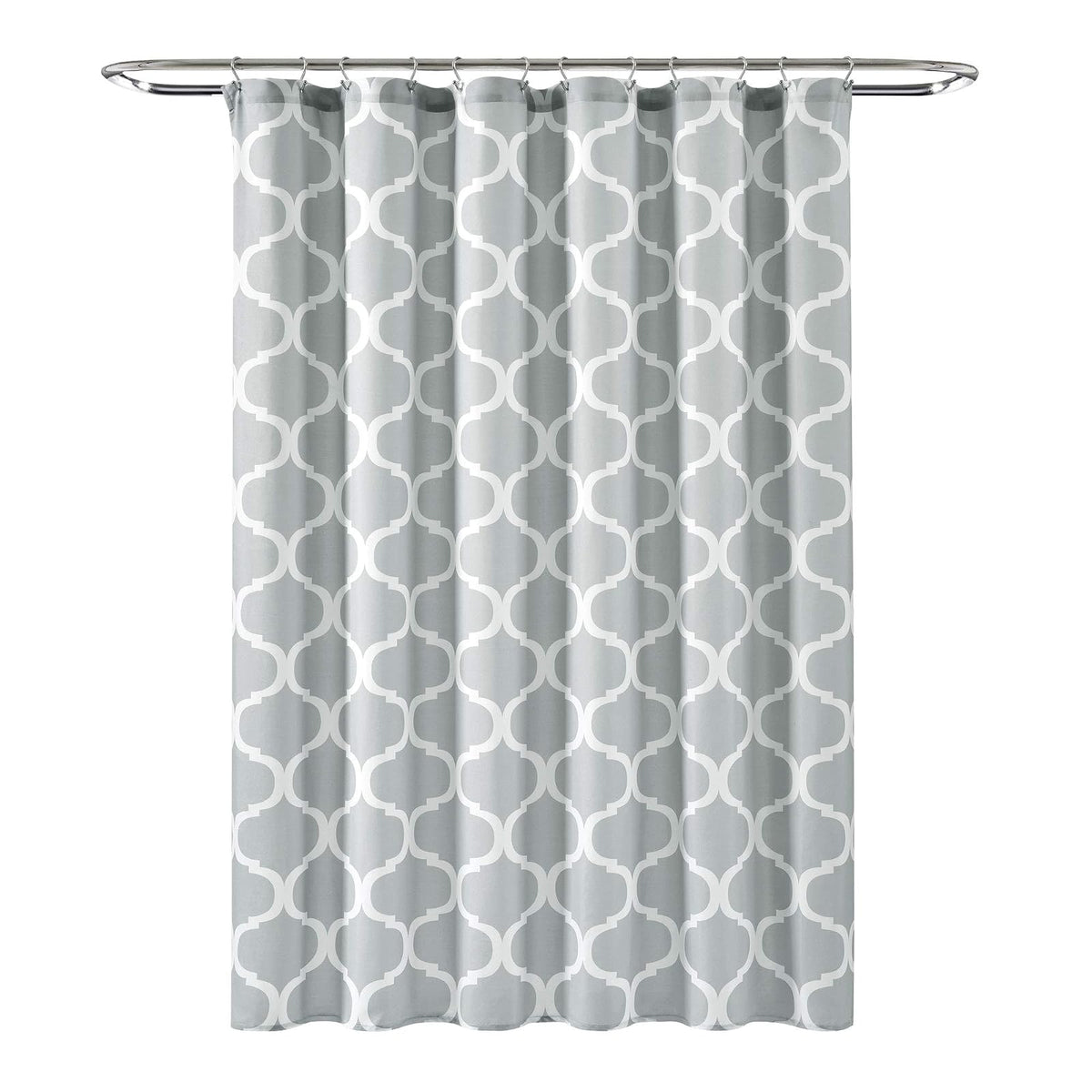 Lush Decor - Cortina de Ducha de baño Lavable y Duradera, 72 x 72 Pulgadas con Estampado de Enrejado en Tela Suave, Gris Claro
