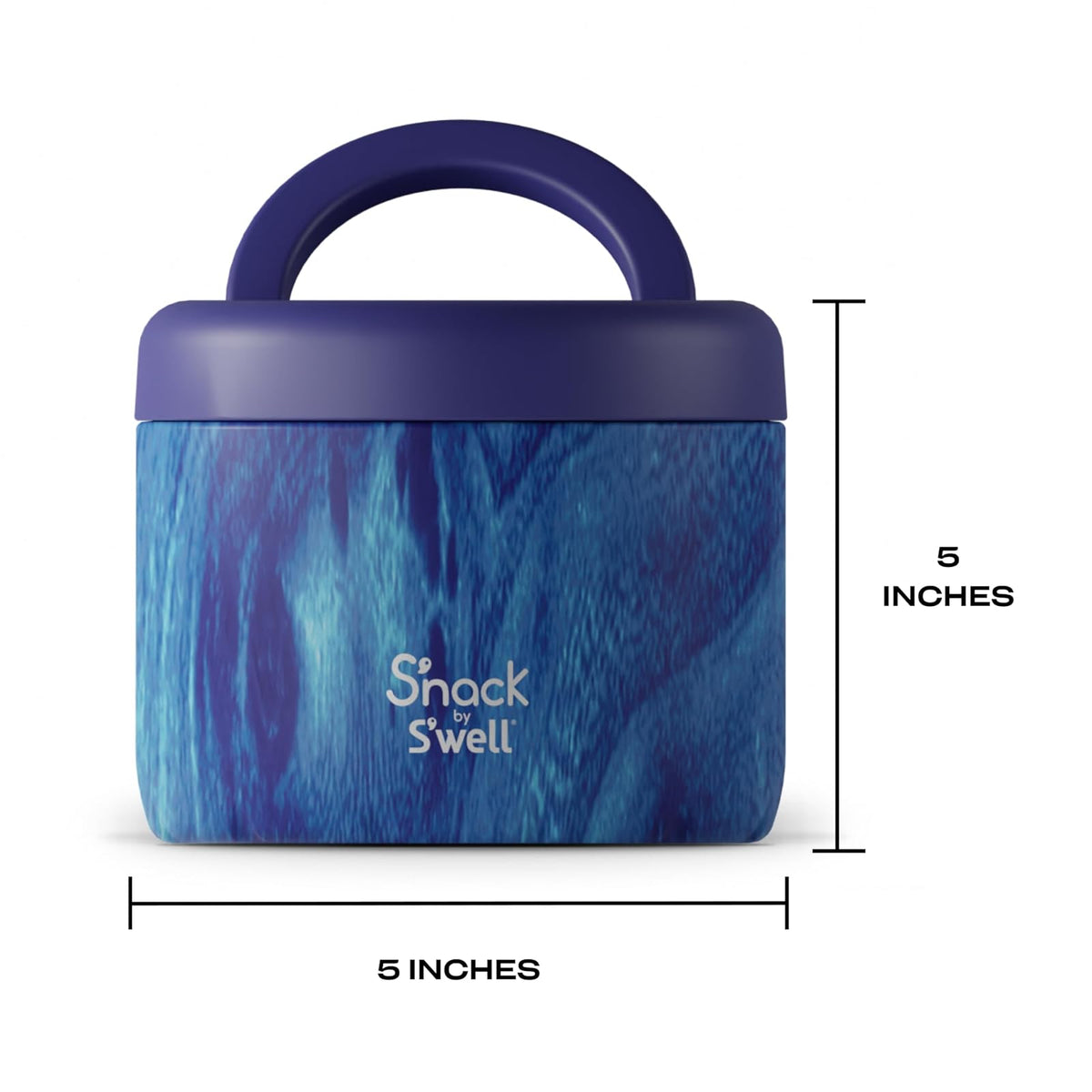 S'well S'nack - Contenedor de alimentos de acero inoxidable – 24 onzas – Azure Forest – Cuencos aislados de doble capa para mantener la comida fría durante 8 horas y caliente durante 6 – Sin BPA
