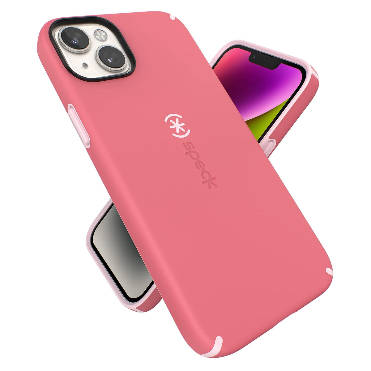 Speck Funda para iPhone 15 Plus y 14 Plus, Protección Contra Caídas - coral claro