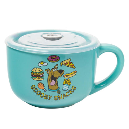 Silver Buffalo Scooby Doo - Taza de cerámica con tapa de plástico con ventilación