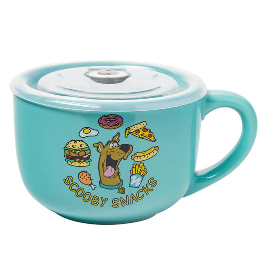 Silver Buffalo Scooby Doo - Taza de cerámica con tapa de plástico con ventilación