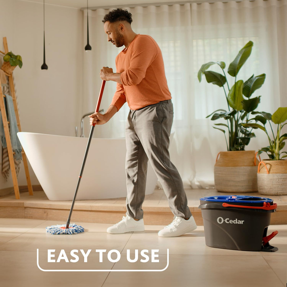 O-Cedar EasyWring RinseClean - Recambio de Microfibra para trapeador giratoria, 1 Paquete, Azul
