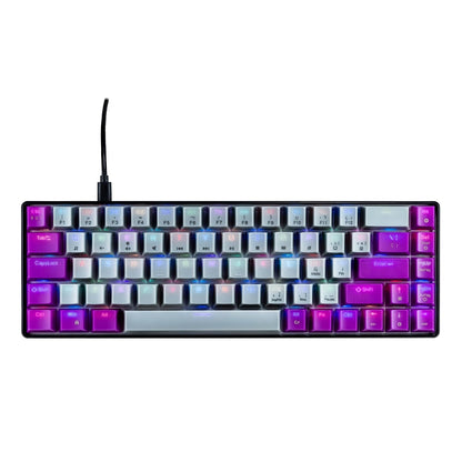 Gaming Naceb Teclado Mecánico RGB NA-0963G, 69 Teclas Compacto con Keycaps Intercambiables y Conexión USB-C, Color Gris