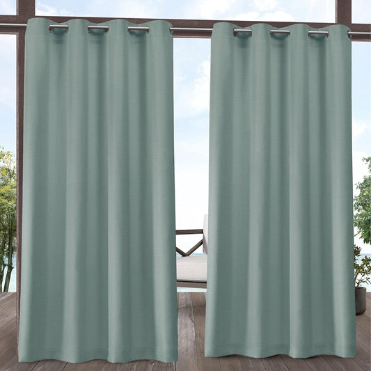 Exclusive Home Cortinas Delano Panel Par, Seafoam, 1.37 m x 2.13 m, 1, 1