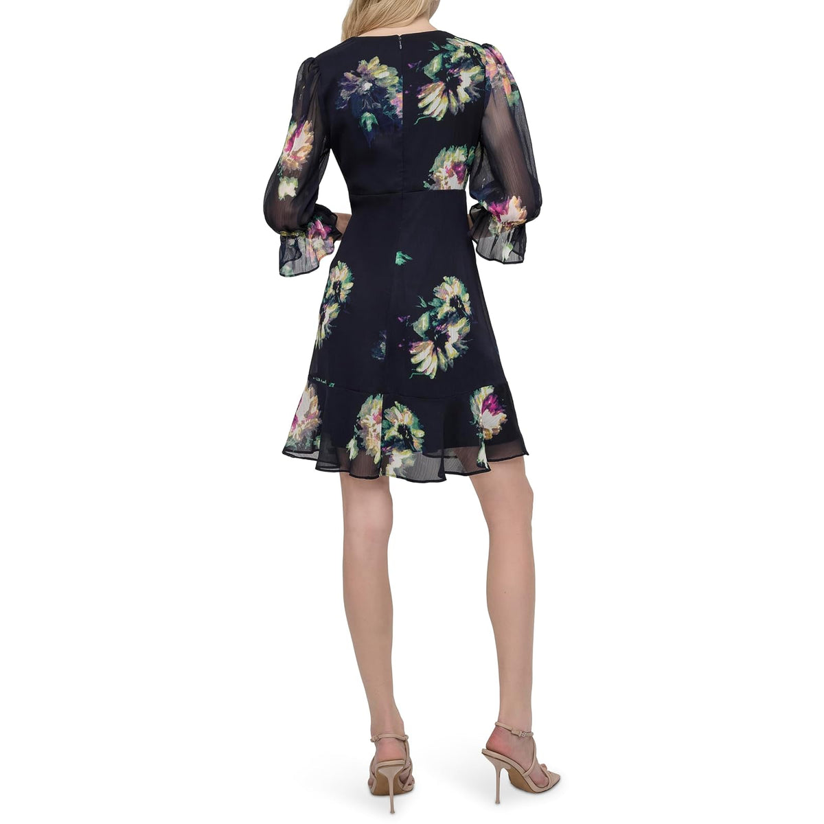 DKNY - Vestido Midi con Mangas voladas para Mujer