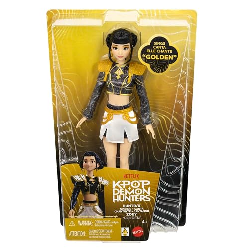 KPOP Demon Hunters Muñeca con Canciones Zoey | Use un vestido de diseñador extraíble, 5 articulaciones posicionables, inspirado en la película