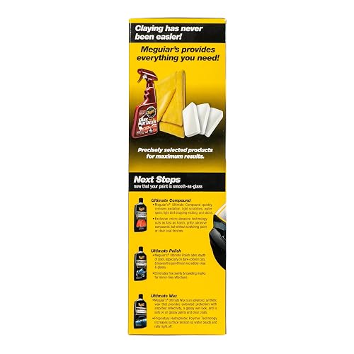 Meguiar's G191700, Smooth Surface Clay Kit, 5 Piezas | Arcilla segura y fácil para un acabado suave como vidrio