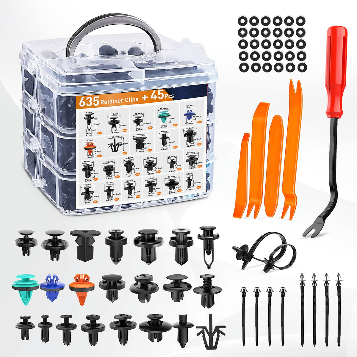 GOOACC Clips Retenedores de Plástico para Paneles y Guardabarros - 635Pcs Clips + Remover