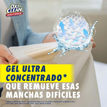 OxiClean Quitamanchas en Gel Max Force 183 ml. Remueve las Manchas más Difíciles: Grasa, Pasto, Vino y Sangre con un Solo Producto. Con Aplicador de Precisión. Seguro para Ropa Blanca y de Color