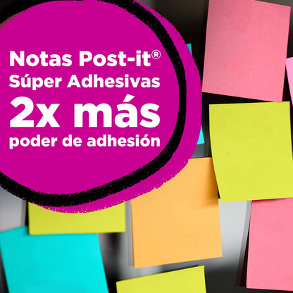POST-IT 3M Despachador Individual de Notas Adhesivas Pop-Up Color Variado | Práctico diseño con ventosa para superficies lisas, Organizador de escritorio, Ahorra espacio, Incluye repuesto