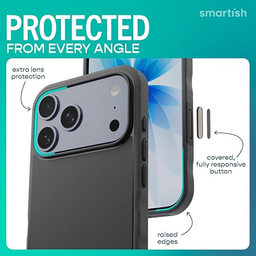Smartish - Funda magnética para iPhone 2025 Pro MAX Gripmunk, Control de cámara, Color Negro