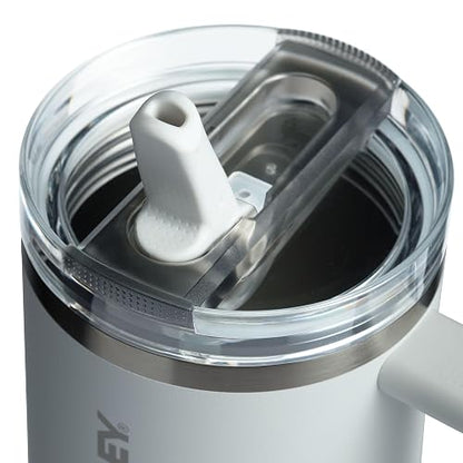 Stanley Quencher ProTour - Vaso con popote abatible con tapa a prueba de fugas, 40 onzas, popote y mango integrados, compatible con portavasos para viajes, taza de acero inoxidable aislada, sin BPA,