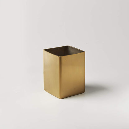 American Metalcraft GSPT5 - Soporte cuadrado para paquete de azúcar dorado, acabado satinado, 2 pulgadas