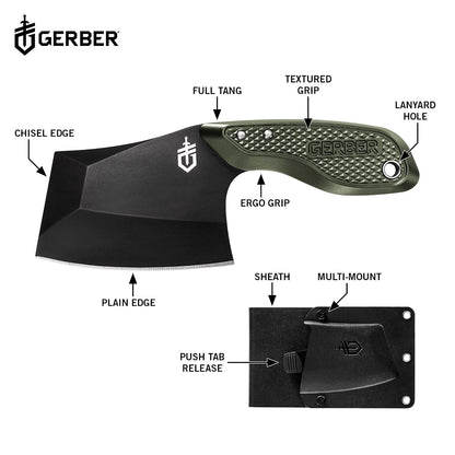 Gerber TRI-Tip Minicuchillo estilo carnicero de hoja fija con funda