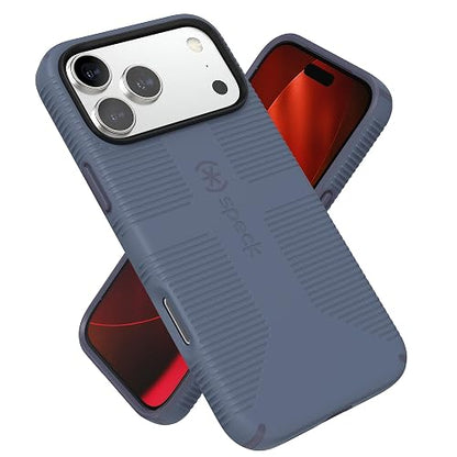 Speck CANDYSHELL Grip +MS Funda para iPhone 17 Pro MAX, Color Azul Misterioso, Tela Vaquera descolorada, Agarre Protector Delgado, protección contra caídas, Compatible con MagSafe