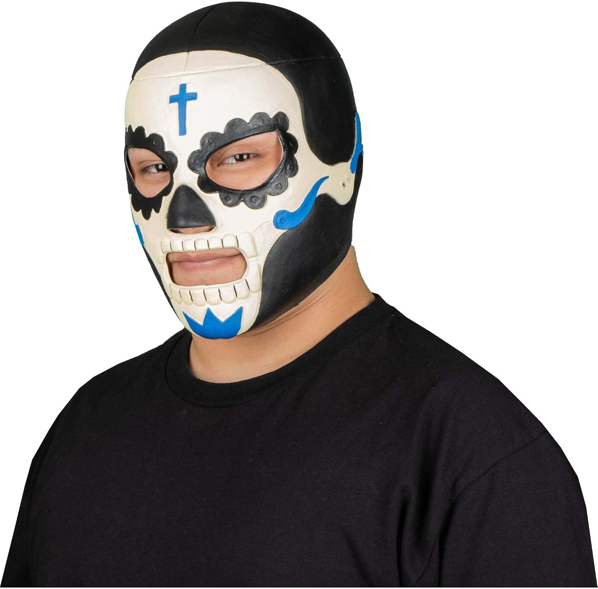 REV Máscara De Luchador Mexicano Dulce Muerte Para Adulto, Diseño Calavera Enmascarado De Lucha Libre, Ideal Para Halloween, Eventos Deportivos, Cosplay, Porras Y Partidos