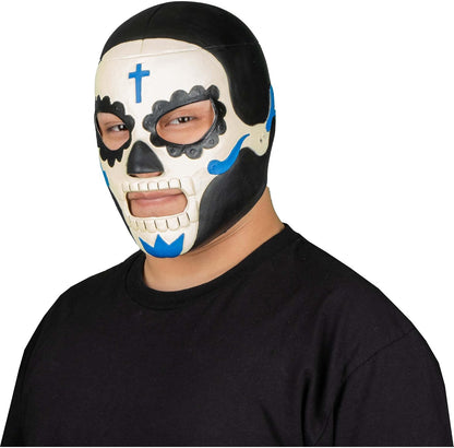 REV Máscara De Luchador Mexicano Dulce Muerte Para Adulto, Diseño Calavera Enmascarado De Lucha Libre, Ideal Para Halloween, Eventos Deportivos, Cosplay, Porras Y Partidos