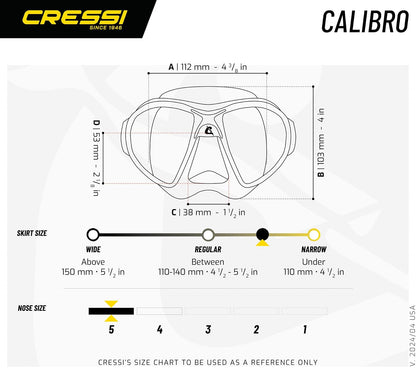 Cressi - Máscara de Buceo para Adultos, Tope de Niebla, bajo Volumen, Vista Amplia, Calibre: Fabricada en Italia