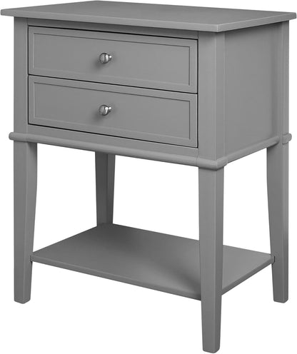Ameriwood Home Franklin Accent Table with 2 Drawers, Gray