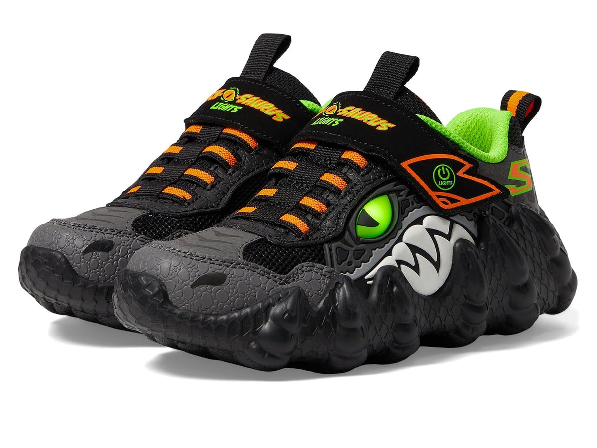 Skechers Skech-o-Saurus Lights - Tenis Deportivos para niño | Casual, luces S, iluminación, cierre adaptativo, tema de dinosaurio