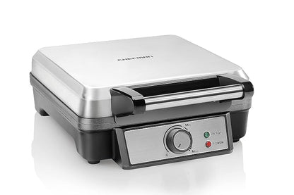 ChefMan Wafflera 4 Rebanadas, Waffles Perfectos, Estilo Belga, Fácil Limpieza, Sin desastres, Negro