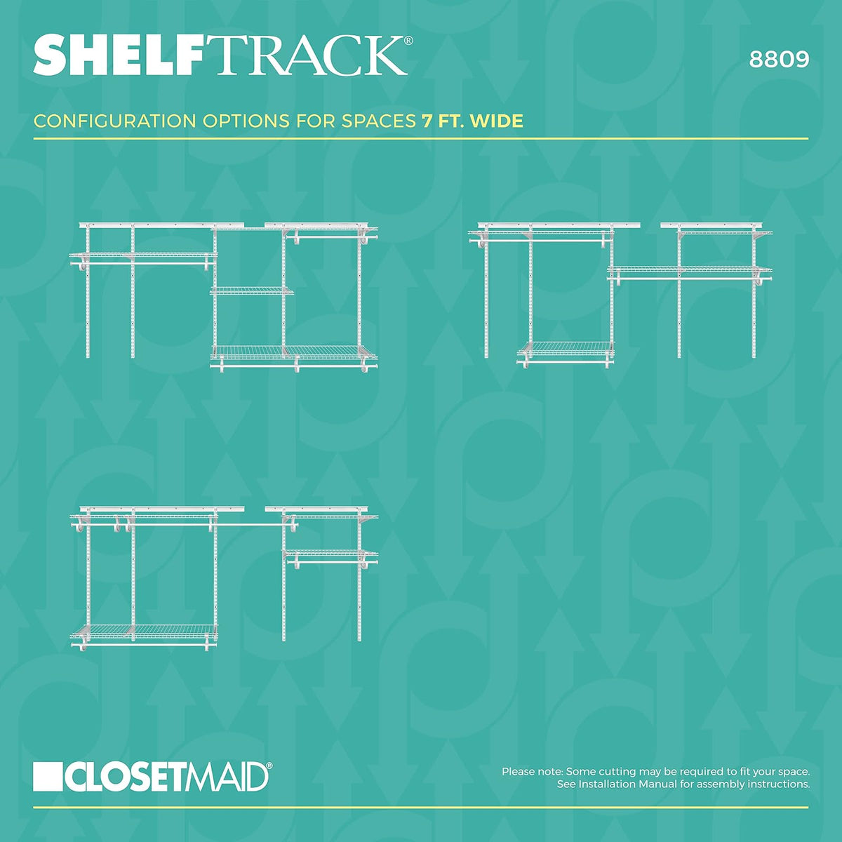 ClosetMaid ShelfTrack - Organizador de clóset Ajustable, Blanco, 5 to 8 Feet, 1