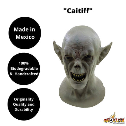 Máscara de Látex de Vampiro Catiff, Máscaras de Monstruo Mitad Hombre Mitad Murciélago Ideeal para Disfraz de Halloween