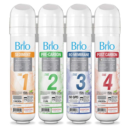 Brio Kit de repuesto de filtro de enfriador de agua RO de 4 etapas - para modelo CLPOUROSC420RO