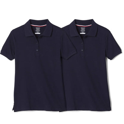 French Toast Polo Piqué de Manga Corta para Niña, Paquete de 2 - Navy - 10