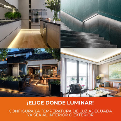 Tecnolite Tira LED 5 Metros 24 W - Luz Blanca Ajustable, Atenuable, Control Remoto Incluido, IP65 Impermeable Resistente al Agua, Strip Light, Tira de Luz para Interiores y Exteriores