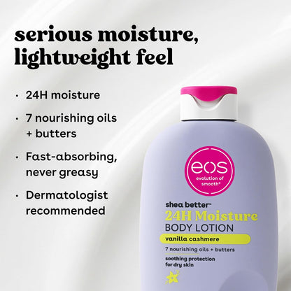 EOS Eos Shea Better Body Lotion – Vanilla Cashmere | 16 oz | Vainilla Cachemira, 16 onzas