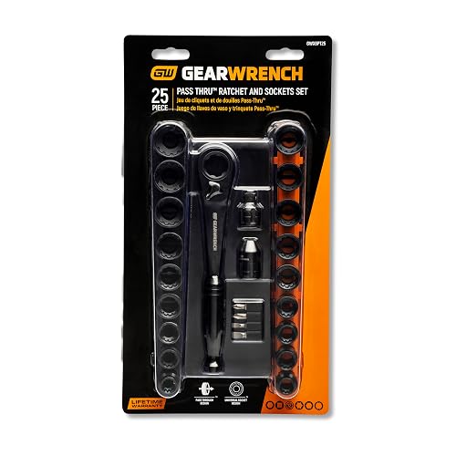 GEARWRENCH - Juego de 25 piezas de carraca y zócalos de 3/8 pulgadas | GWX6PT25