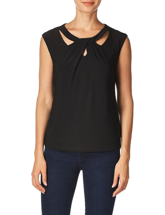 Kasper Top de Punto Cruzado Blusa para Mujer