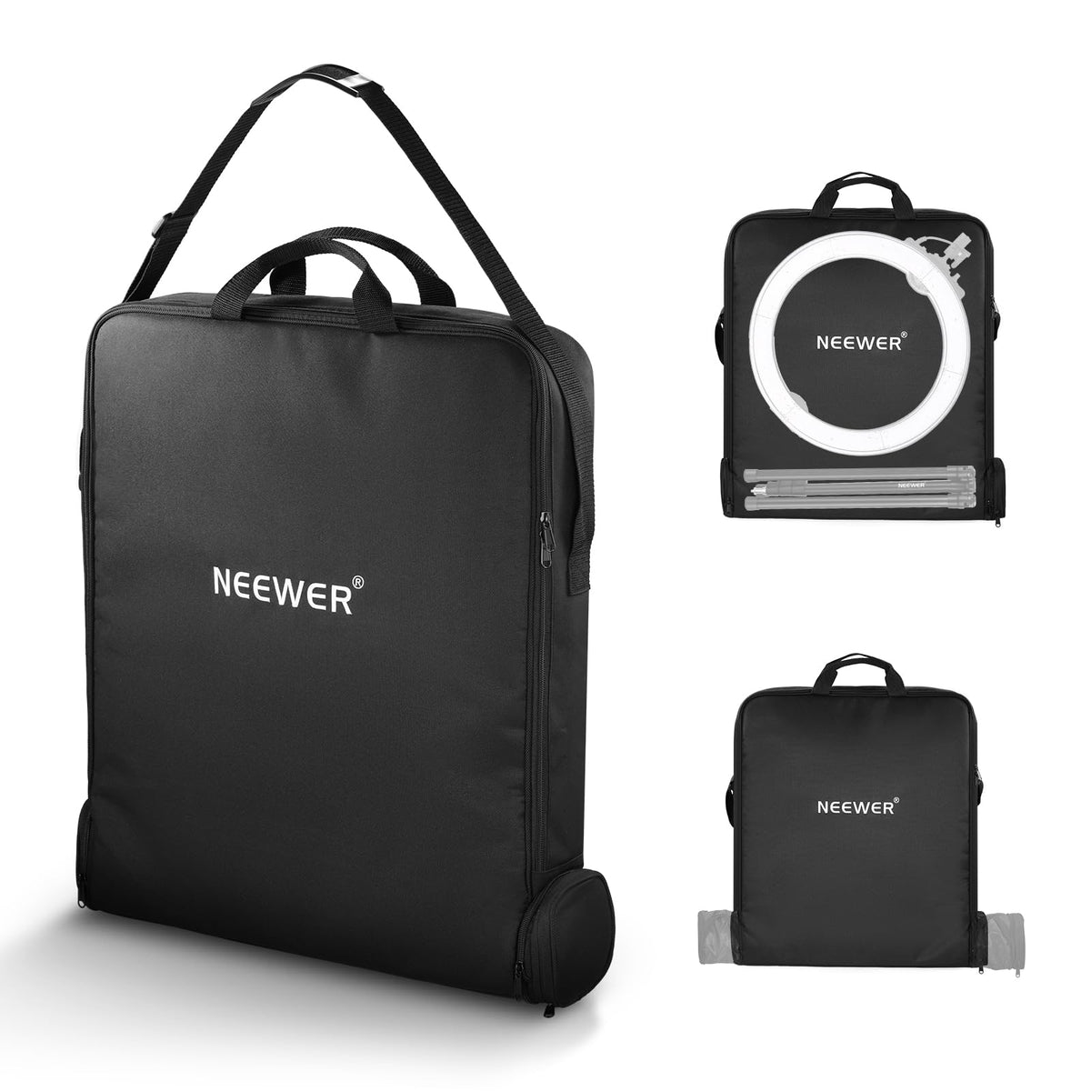 NEEWER 18" Bolsa de Transporte de Aro de Luz con Bolsa de Almacenamiento para 78cm Trípode con Soporte de Luz Plegado, 60x58cm Bolsa Protectora de Nylon Liviana para Anillo de Luz con Soporte, RU-009