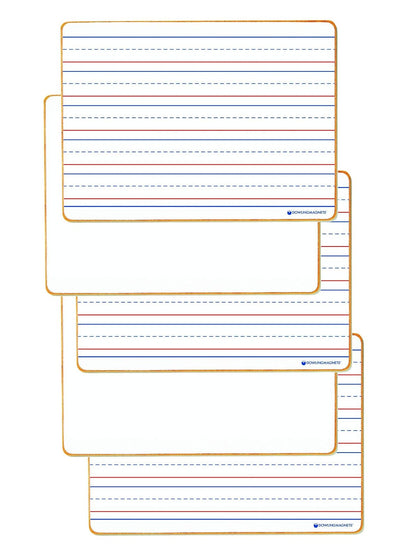 735206 Magnetic Dry Erase Boards - Double-Sided Ruled/Blank (Pack of 5)