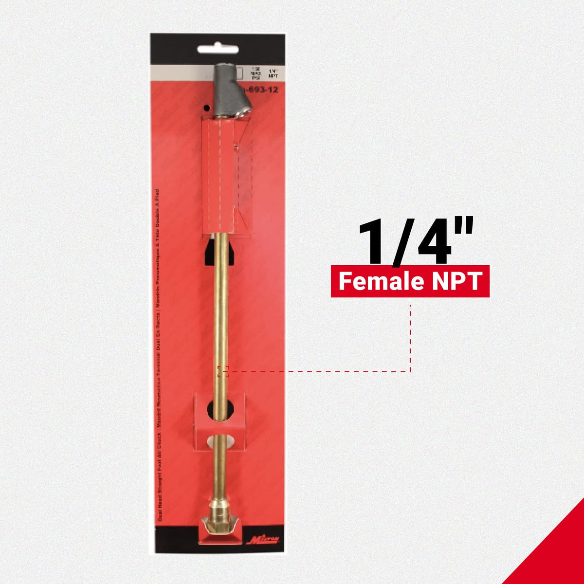 Milton S-693-12 Portabrocas de Doble Cabeza de Alcance Extendido FNPT, Bronce